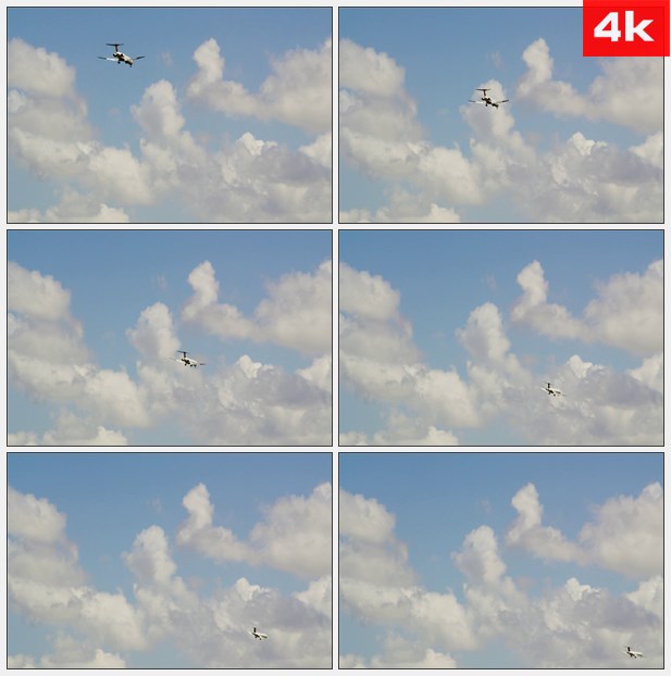 4K0155天空中的飞机 高清实拍视频素材