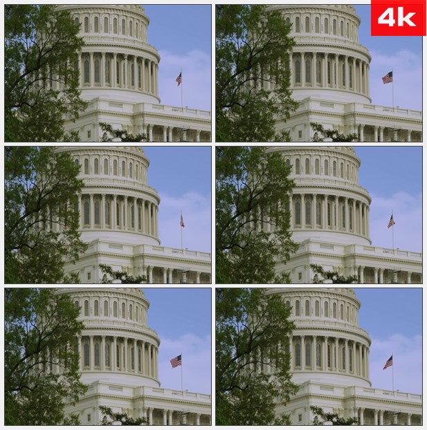 4K0180首都大厦上飘动着的国旗 高清实拍视频素材