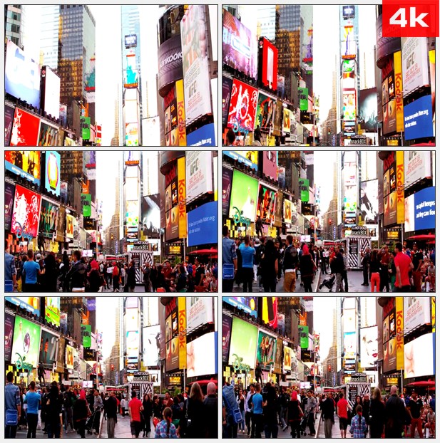 4K0184时报广场LED大屏 高清实拍视频素材
