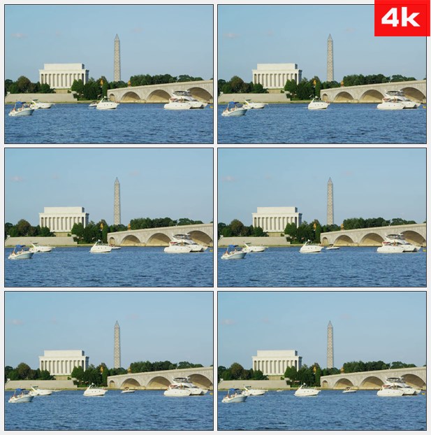 4K0207山河船桥纪念碑风景 高清实拍视频素材