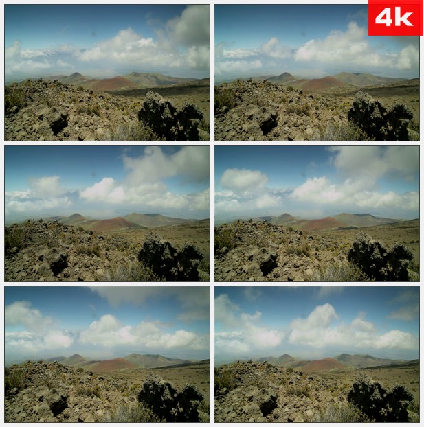 4K0213山顶和云飘动 高清实拍视频素材