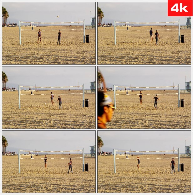 4K0214沙滩排球打球 高清实拍视频素材