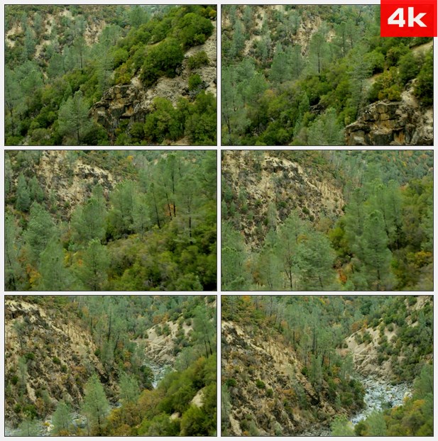 4K0219森林山谷风景树林航拍风景 高清实拍视频素材