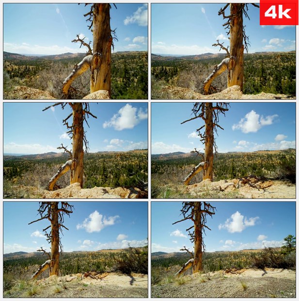4K0223扫拍平坦沙漠 山谷 高清实拍视频素材