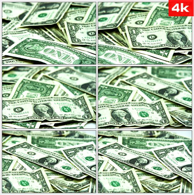 4K0224散落的美元钞票金融财经 高清实拍视频素材