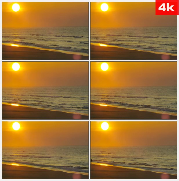 4K0231日落下宁静的海滩 高清实拍视频素材
