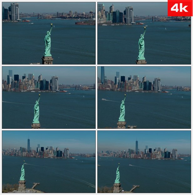 4K0283纽约的自由女神像 高清实拍视频素材