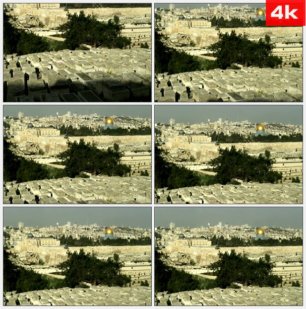 4K0284墓园到清真寺在背景 高清实拍视频素材