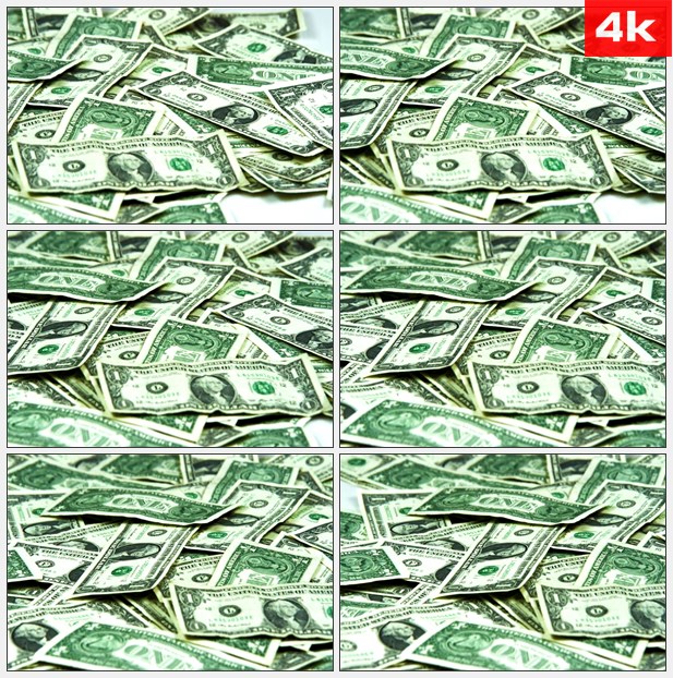 4K0290美元钞票钱金融 高清实拍视频素材