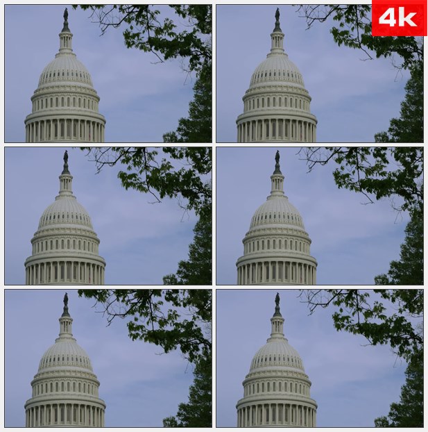 4K0307美国首都大厦圆顶顶端 高清实拍视频素材
