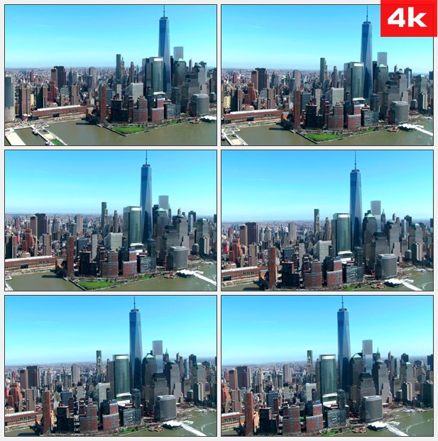 4K0312美国纽约新世界贸易中心摩天大楼-自由塔高清实拍视频素材