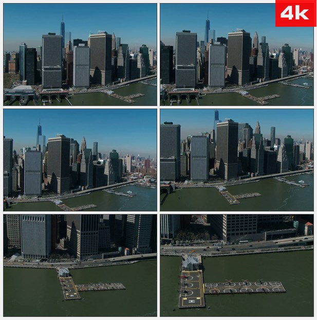 4K0327美国城市大楼直升机停机坪 高清实拍视频素材