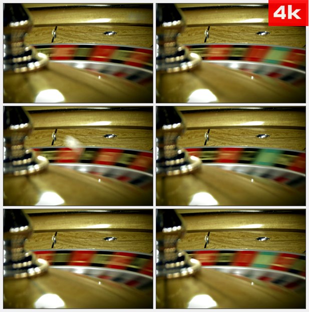4K0337轮盘转盘小球旋转跳跃赌博 高清实拍视频素材