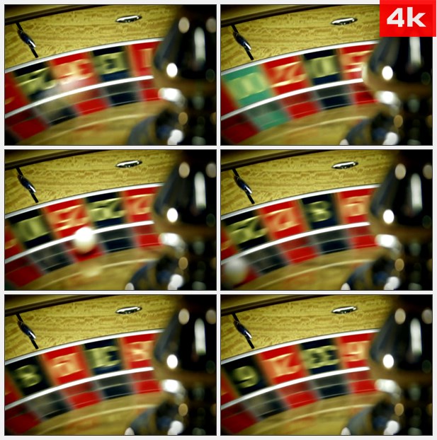 4K0340轮盘赌小球转盘跳跃 高清实拍视频素材