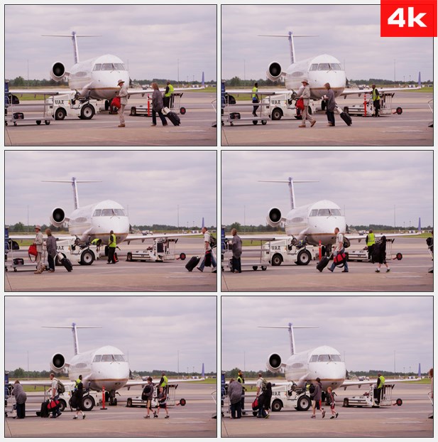 4K0348旅客携带的行李上飞机 高清实拍视频素材