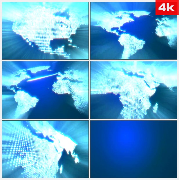 4K0356亮片世界版图展示LED 高清实拍视频素材