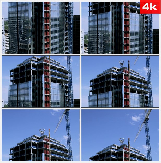 4K0388建设中的高楼大厦 高清实拍视频素材