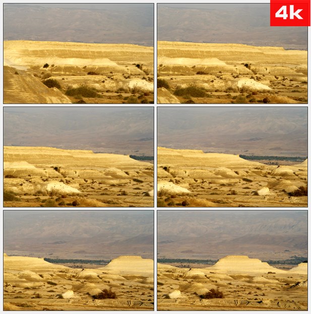 4K0412黄色的岩石和sprarse vegitation沙漠 高清实拍视频素材