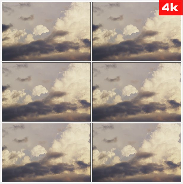 4K0422缓慢移动的灰云 高清实拍视频素材