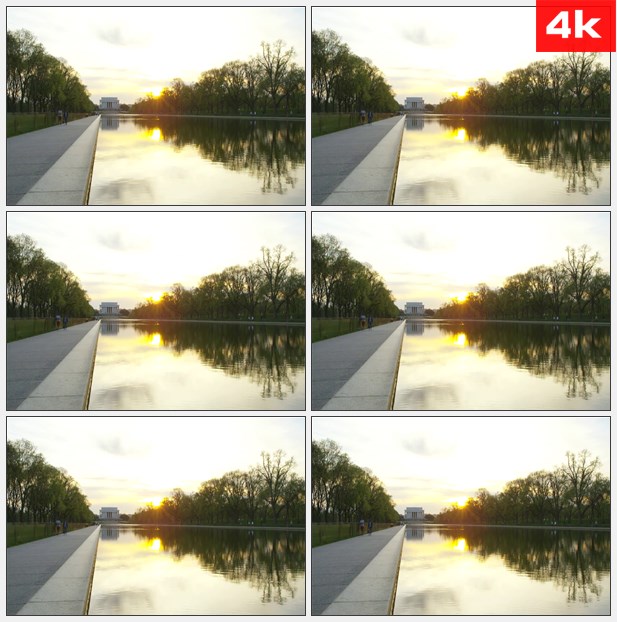 4K0429华盛顿特区的水池 高清实拍视频素材