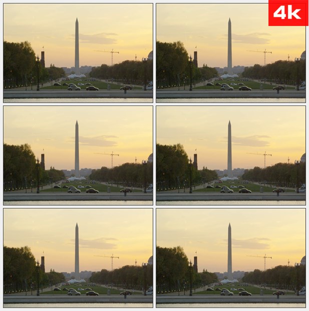4K0431华盛顿纪念碑 高清实拍视频素材