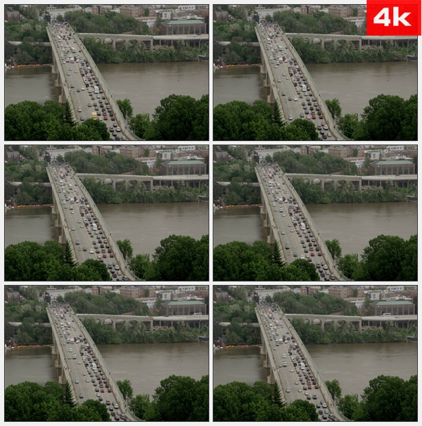 4K0432华盛顿高峰期桥上的车辆 高清实拍视频素材