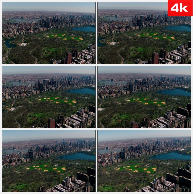 4K0456航拍中央公园 高清实拍视频素材