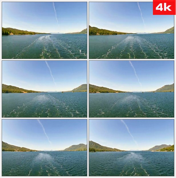4K0470航海水波纹水花海洋穿梭 高清实拍视频素材