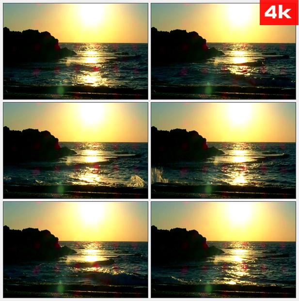 4K0475海滩上的日落 高清实拍视频素材