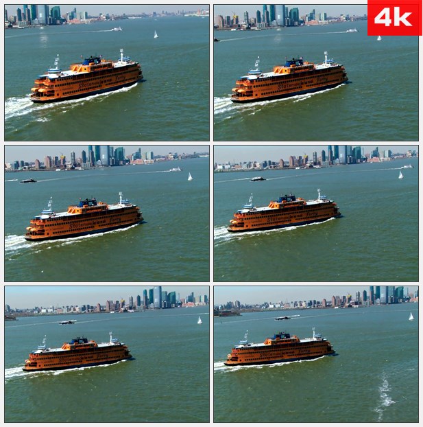 4K0477海上航行的汽轮 高清实拍视频素材