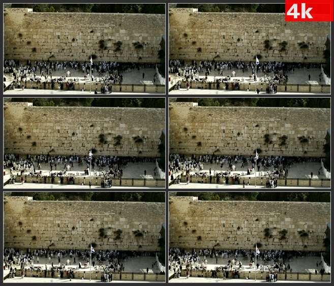 4K0510广角拍摄墙内的信徒 高清实拍视频素材
