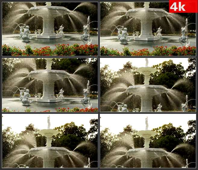 4K0547福赛斯公园喷泉 高清实拍视频素材