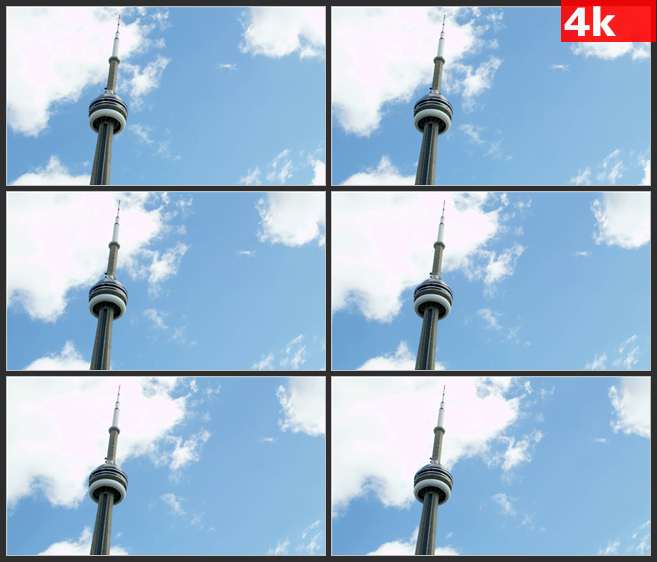 4K0552风景高塔建筑蓝天 高清实拍视频素材