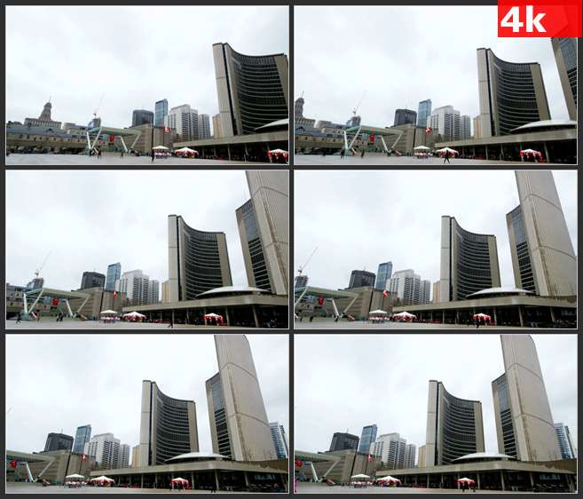 4K0574多伦多政府市政厅 高清实拍视频素材