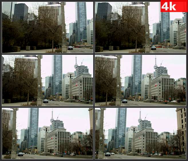 4K0577多伦多市中心一角 高清实拍视频素材
