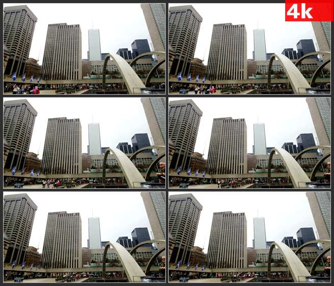 4K0578多伦多弥敦飞利浦广场 高清实拍视频素材