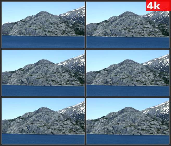 4K0617从水路看阿拉斯加的洛矶山 高清实拍视频素材