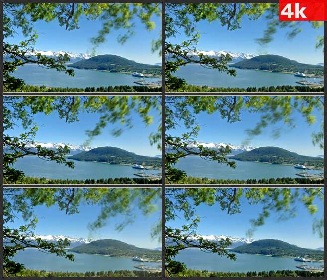 4K0621从山顶看阿拉斯加港口 高清实拍视频素材