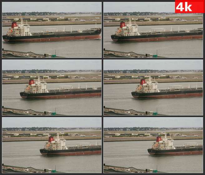 4K0626船经过机场 高清实拍视频素材
