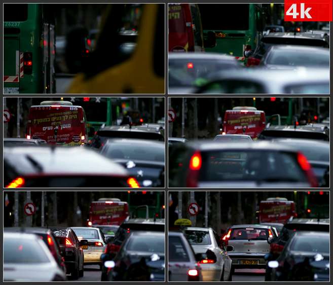 4K0628穿过市中心的车辆 高清实拍视频素材