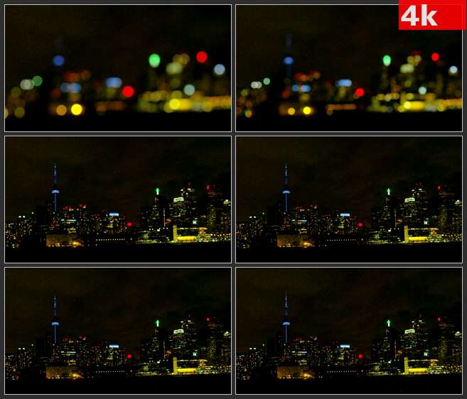 4K0631城市星光霓虹夜景 高清实拍视频素材