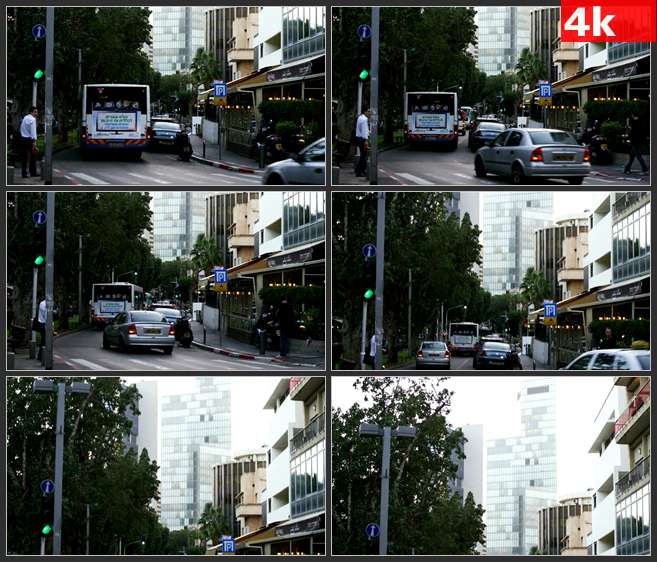 4K0638车辆通过单向街 高清实拍视频素材