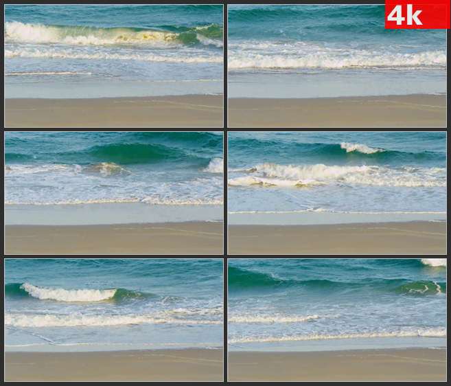 4K0655波浪拍打着岸边 高清实拍视频素材