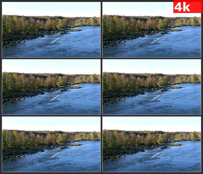 4K0662波多马克河树林河流 高清实拍视频素材