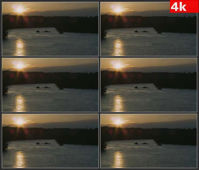 4K0663波多马克河傍晚夕阳夜景 高清实拍视频素材