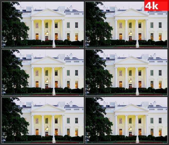 4K0686白天的白宫 喷泉 高清实拍视频素材