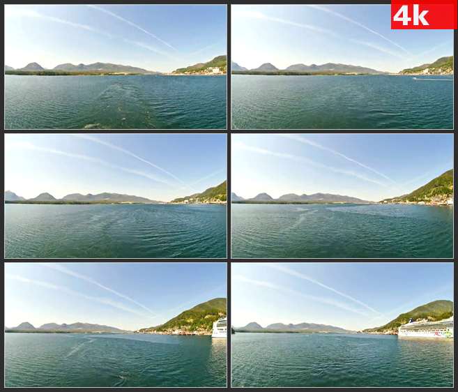 4K0706阿拉斯加航行航海天空游船水纹 高清实拍视频素材