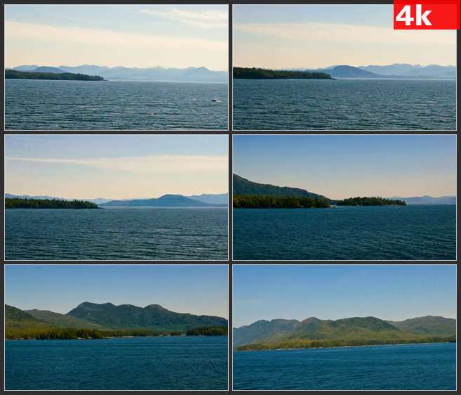 4K0707阿拉斯加航海旋转高山树林小岛大海 高清实拍视频素材