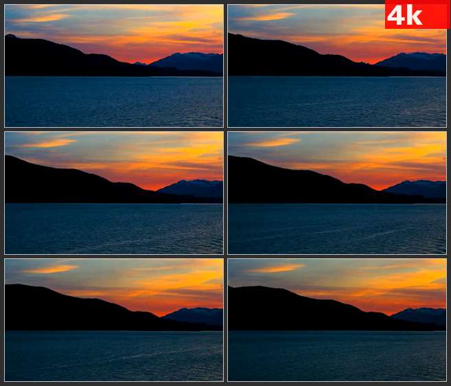4K0709阿拉斯加的日落景观 高清实拍视频素材