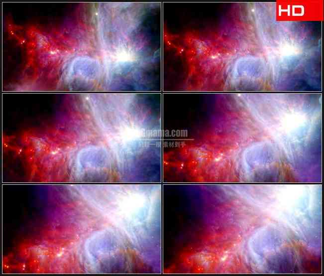 BG0029-红色紫色浪漫星空宇宙高清LED视频背景素材